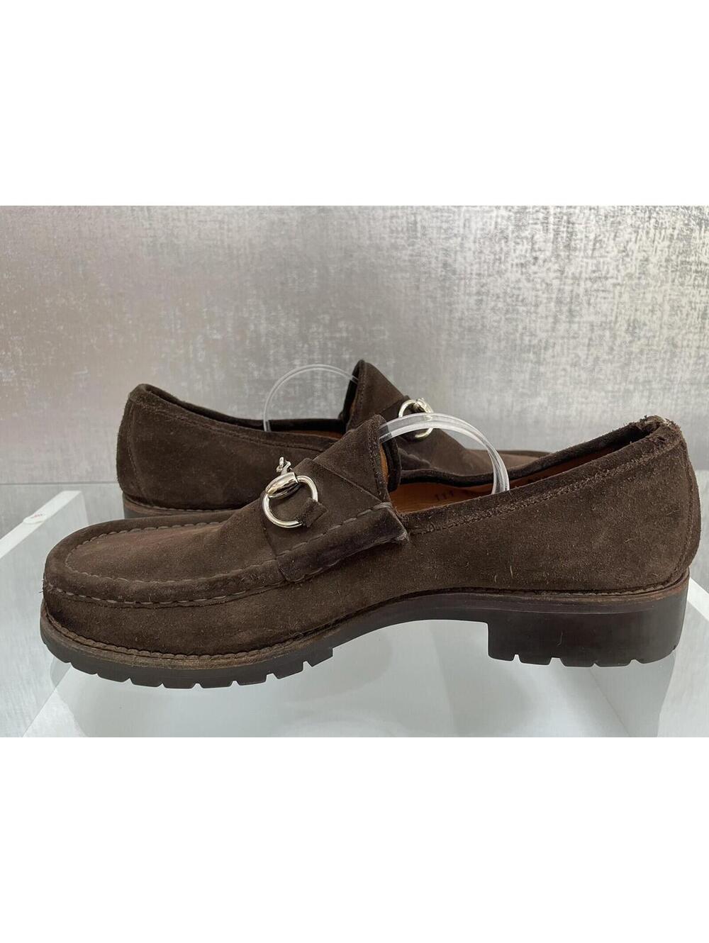 GUCCI Men's Dark Chocolate Suede Shoes Dress Loafers Brands Size 8.5 D (A306) - Picture 4 of 10
